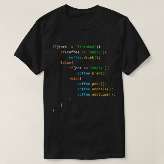 Funny Java Programmer Coffee Coding Gift for Coder T-shirt (Design voorkant)