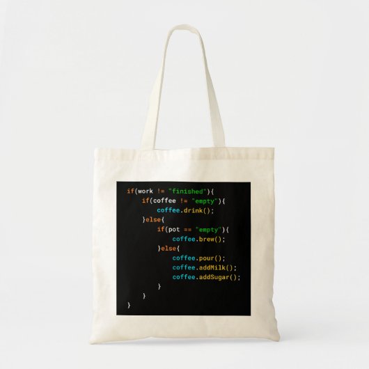 Funny Java Programmer Coffee Coding Gift for Coder Tote Bag (Voorkant)