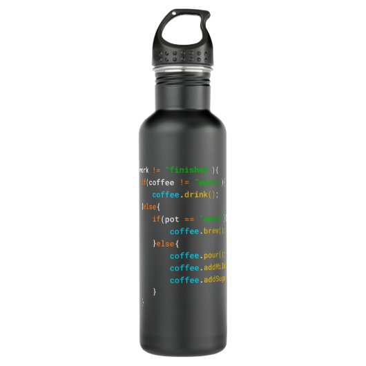 Funny Java Programmer Coffee Coding Gift for Coder Waterfles (Voorkant)