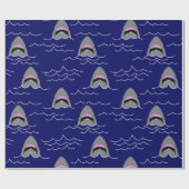 Funny Jaws Cartoon Sharks Patterned Cadeaupapier (Vlak)