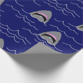 Funny Jaws Cartoon Sharks Patterned Cadeaupapier (Hoek)