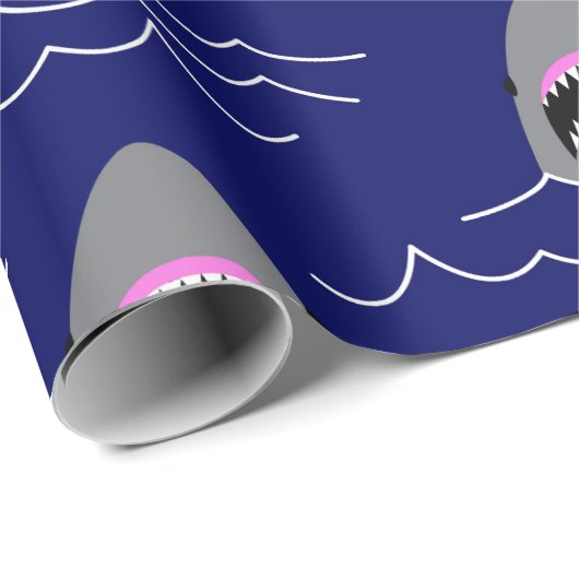 Funny Jaws Cartoon Sharks Patterned Cadeaupapier (Rol Hoek)