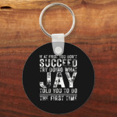 Funny Jay If At First You Don't Succeed Birthday J Sleutelhanger (Voorkant)