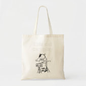Funny Jazz Cat Drummer Tote Bag (Voorkant)