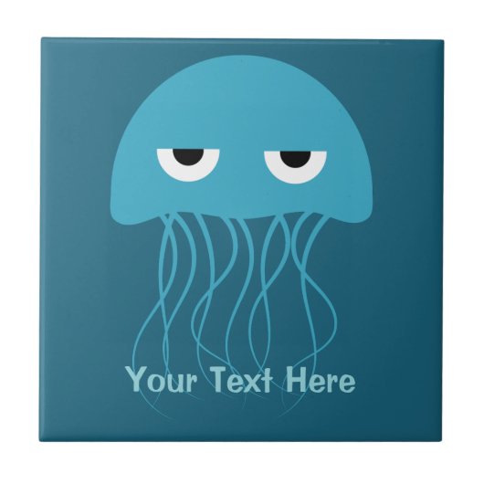 Funny Jellyfish aangepaste keramische tegels Tegeltje (Voorkant)