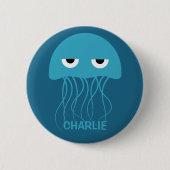 Funny Jellyfish aangepaste knoppen Ronde Button 5,7 Cm (Voorkant)