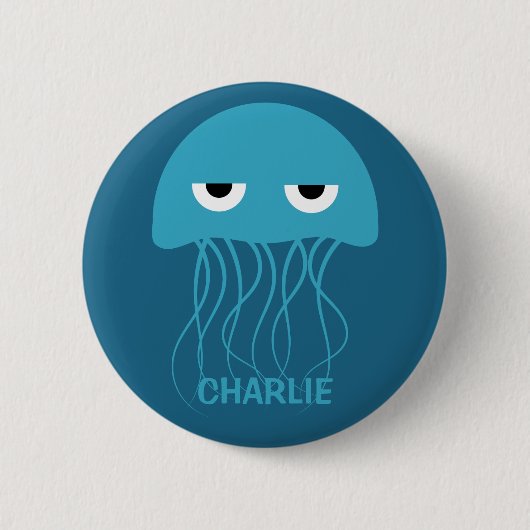 Funny Jellyfish aangepaste knoppen Ronde Button 5,7 Cm (Voorkant)