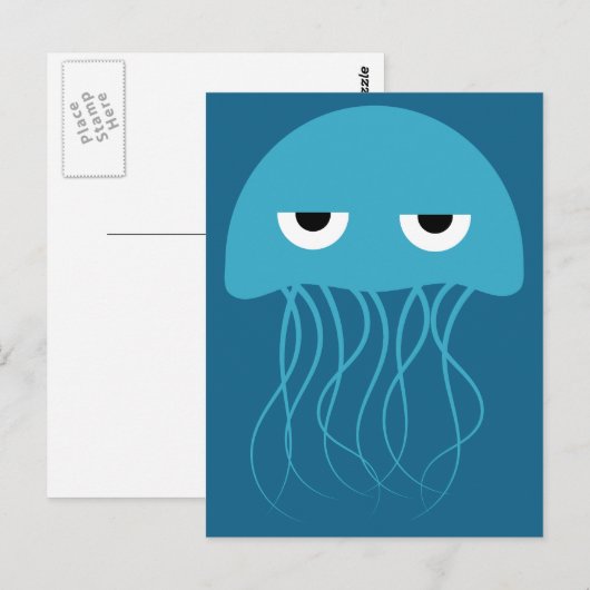 Funny Jellyfish briefkaart (Voorkant / Achterkant)