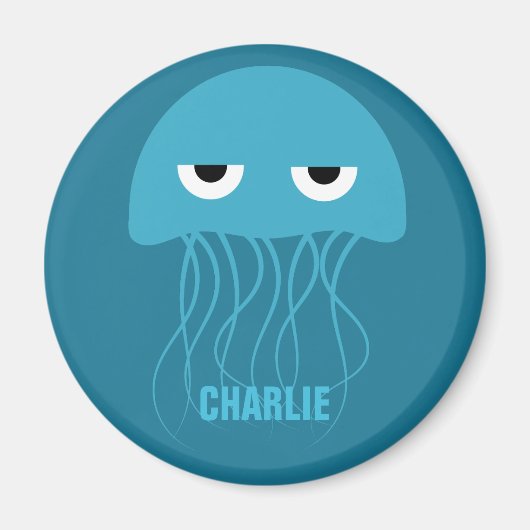 Funny Jellyfish monogram magnet (Voorkant)