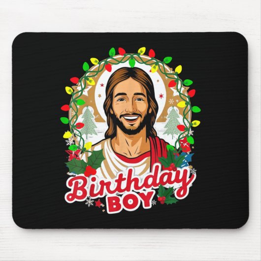 Funny Jesus Birthday Boy Christmas Xmas Holiday Ug Muismat (Voorkant)