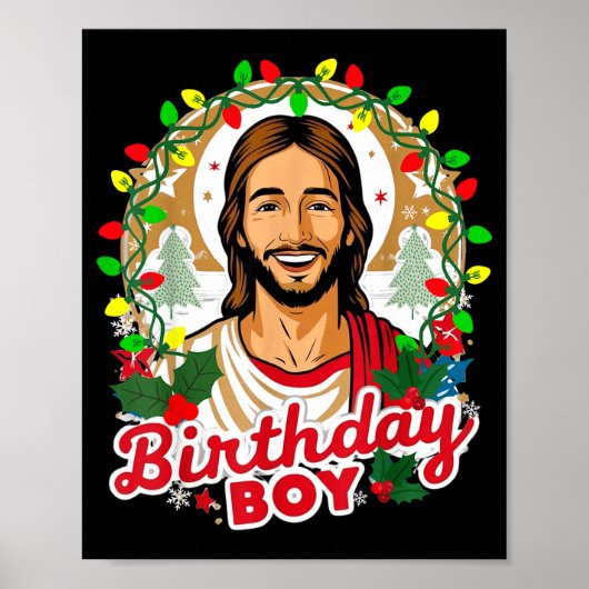 Funny Jesus Birthday Boy Christmas Xmas Holiday Ug Poster (Voorkant)