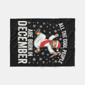 Funny Jesus Born In December Christmas Birthday Hu Fleece Deken (Voorkant (Horizontaal))