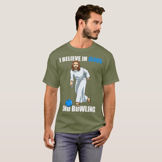Funny Jesus Bowling Gift T-shirt (Voorkant volledig)