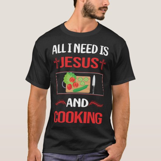 Funny Jesus Cooking T-shirt (Voorkant)