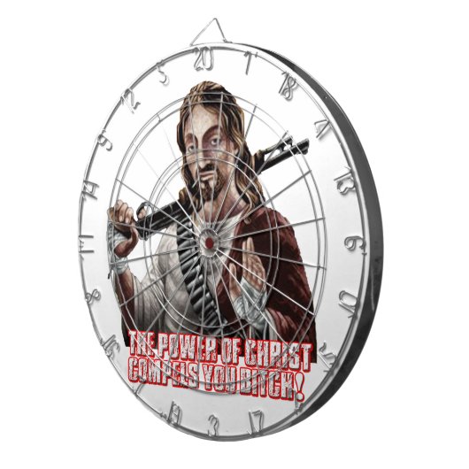 Funny jesus dartbord (Voorkant Rechts)