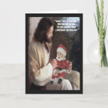 Funny Jesus en Santa Feestdagen Kaart<br><div class="desc">Grappig kerstkaartje voor de kerstman en Jezus voor atheïsten die christenen zullen beledigen met hun grappige beelden en slogan van Jezus en Kerstman.</div>