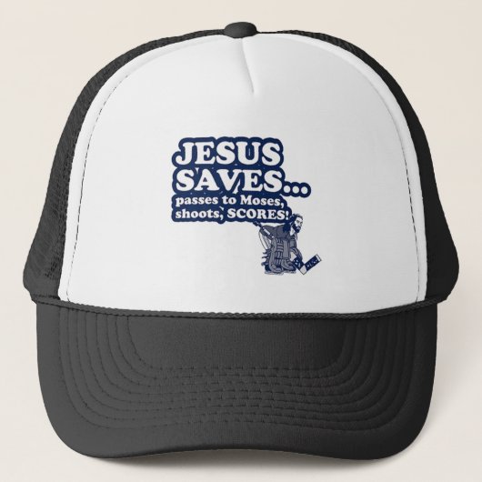 Funny Jesus Hockey Trucker Pet (Voorkant)