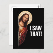Funny Jesus "I Saw That" Christian meme design Briefkaart (Voorkant / Achterkant)