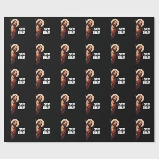 Funny Jesus "I Saw That" Christian meme design Cadeaupapier (Vlak)