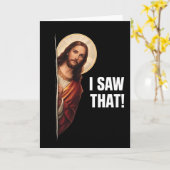 Funny Jesus "I Saw That" Christian meme design Kaart (Gele Bloem)