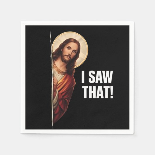 Funny Jesus "I Saw That" Christian meme design Servet (Voorkant)