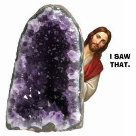 Funny Jesus I Saw That Faux Amethyst 2D Statue Staand Fotobeeldje