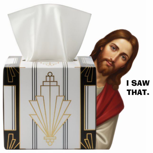 Funny Jesus I Saw That Humor Joke 2D Desk Statue Staand Fotobeeldje (Voorkant)