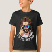 Funny Jesus I'm Telling Dad Religious  T-shirt (Voorkant)