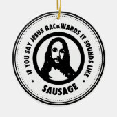Funny Jesus Keramisch Ornament (Voorkant)