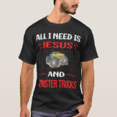 Funny Jesus Monster Truck Trucks T-shirt (Voorkant)