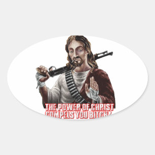 Funny jesus ovale sticker