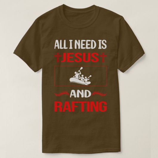 Funny Jesus Rafting T-shirt (Design voorkant)
