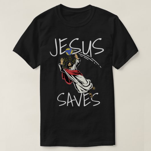 Funny Jesus redt volleyball Gift Shirt Volleyball (Design voorkant)