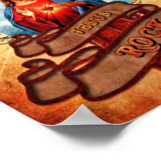 Funny Jesus rock Poster (Hoek)