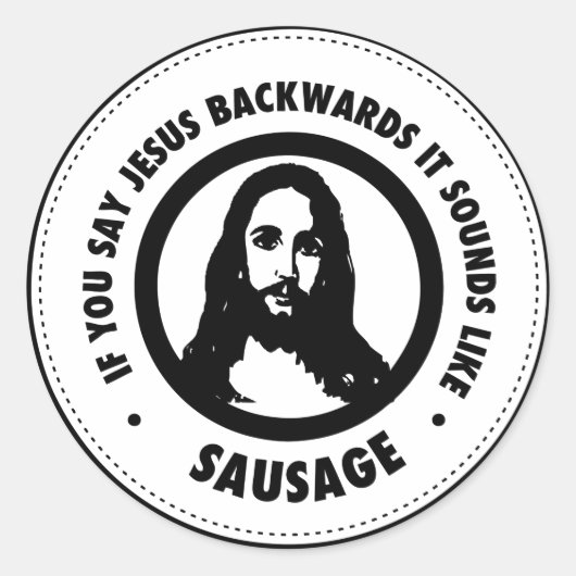 Funny Jesus Ronde Sticker (Voorkant)