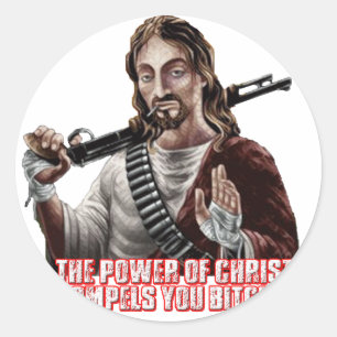 Funny jesus ronde sticker