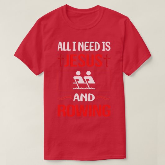 Funny Jesus Rowing Row Rower T-shirt (Design voorkant)