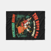 Funny Jesus Santa The Boys Are Back In Town Merry Fleece Deken (Voorkant (Horizontaal))