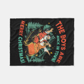 Funny Jesus Santa The Boys Are Back In Town Merry  Fleece Deken (Voorkant (Horizontaal))
