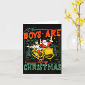 Funny Jesus Santa The Boys Are Back In Town Merry  Kaart (Gele Bloem)