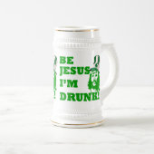Funny Jesus St Patrick's day Bierpul (Voorkant rechts)