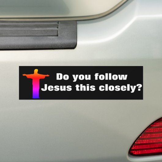 Funny Jesus Tailgating Bumpersticker (Op auto)