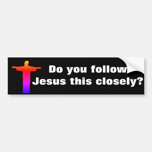 Funny Jesus Tailgating Bumpersticker (Voorkant)