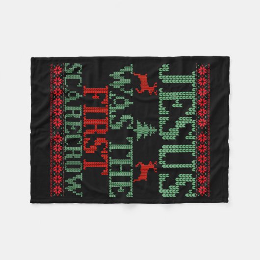 Funny Jesus Was The First Ecrow Ugly Sweater Style Fleece Deken (Voorkant (Horizontaal))