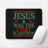Funny Jesus Was The First Ecrow Ugly Sweater Style Muismat (Met muis)