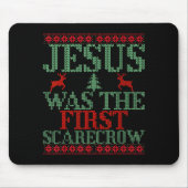 Funny Jesus Was The First Ecrow Ugly Sweater Style Muismat (Voorkant)