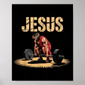 Funny Jesus Weightlifting Christian Gym Humor  Poster (Voorkant)