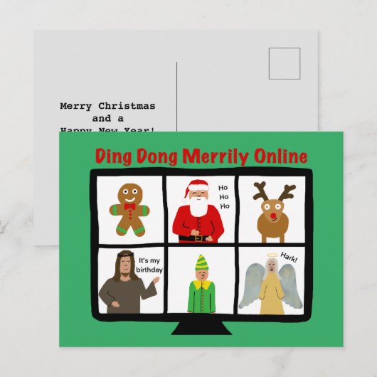 Funny Jesus zoom pun Briefkaart kerstfeestdag (Voorkant / Achterkant)