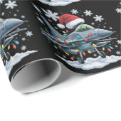 Funny Jet Fighter Military Christmas Holiday Xmas Cadeaupapier (Rol Hoek)
