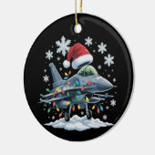 Funny Jet Fighter Military Christmas Holiday Xmas Keramisch Ornament (Links)
